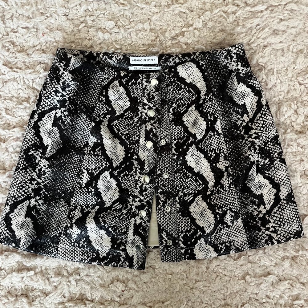 UO Snake Skin Print Faux Leather Skirt
